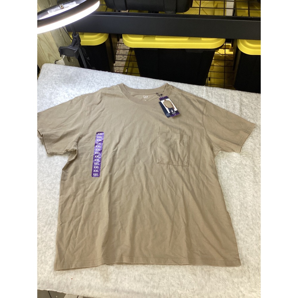 Gap Mens‎ Washed Pocket Tee XXL Taupe Brown Short Sleeve T-Shirt GP009996 NWT